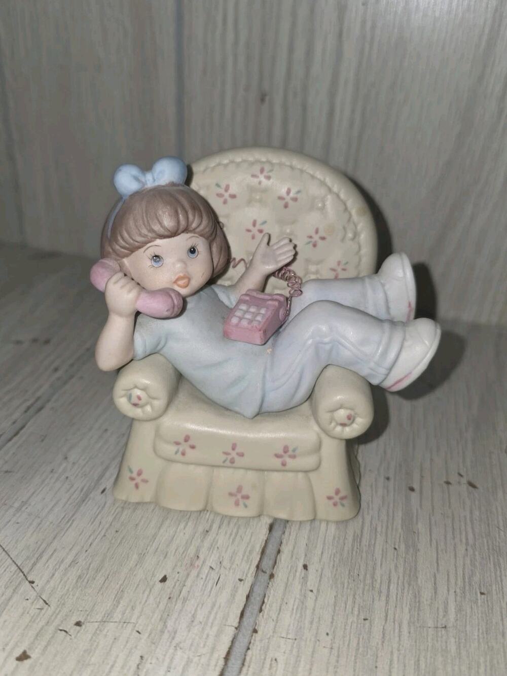 Vtg 1992 Enesco Sisters & Best Friends Girl Talking On Phone We May Be Far Away